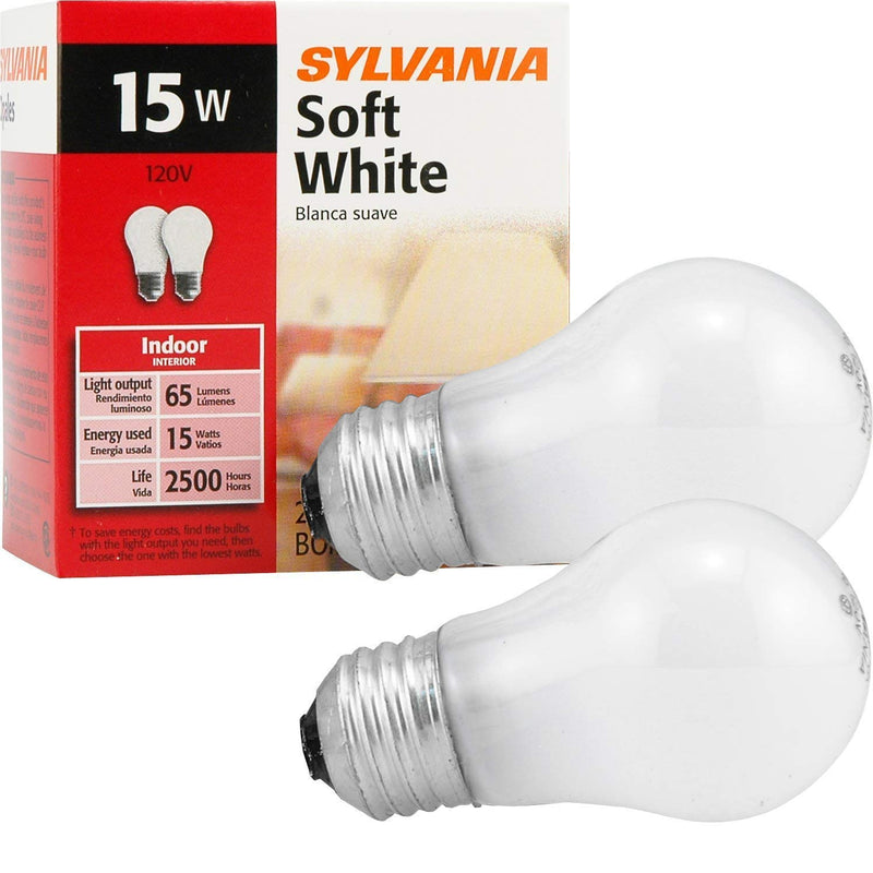 [Australia] - Sylvania Soft White Incandescent A15 Bulb, Medium Base | 15 Watts/120 Volts | 2-Bulbs Per Pack (2-Bulbs Total) 