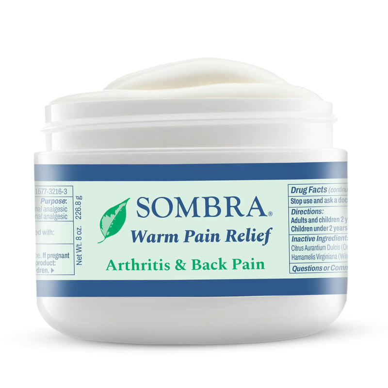 [Australia] - Sombra Warm Pain Relief Gel, Warm Relief for Arthritis and Chronic Pain Pre-Workout Muscle Rub Vegan Formula Free of Artificial Fragrances, Dyes, NSAIDs, Wax, Petroleum, Alcohol - 8oz Jar 8 Ounce (Pack of 1) 