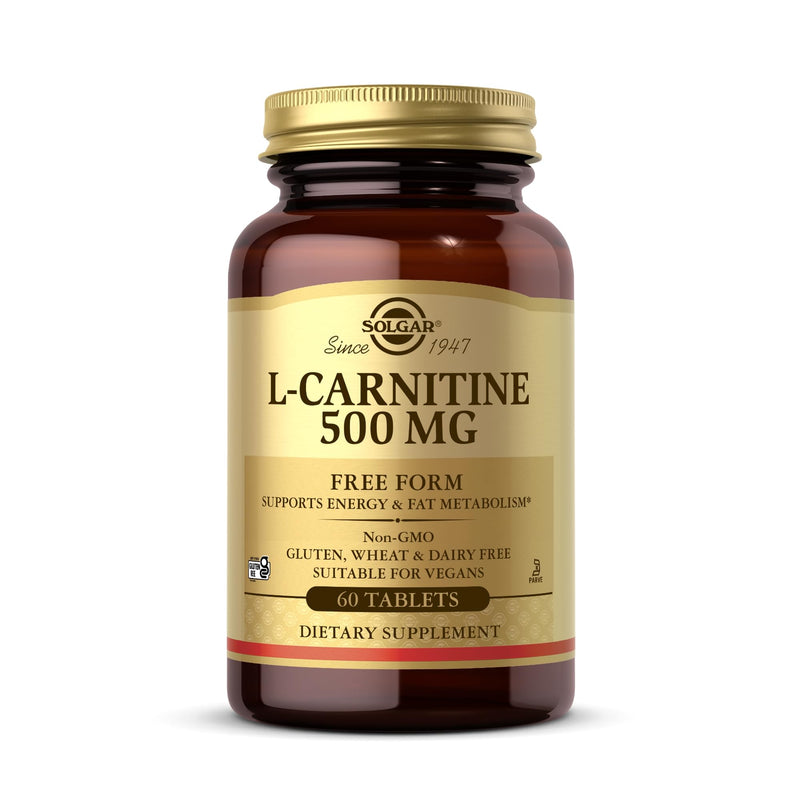 [Australia] - Solgar L-Carnitine 500 mg - 60 Tablets - Non-GMO, Vegan, Gluten Free, Dairy Free, Kosher - 30 Servings 