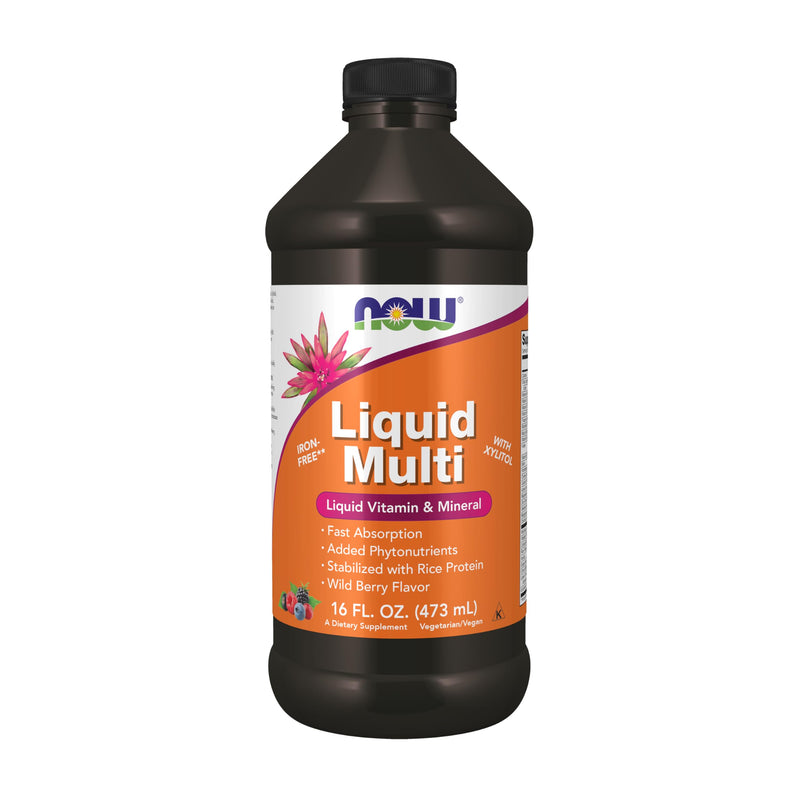 NOW Foods Supplements, Liquid Multi, Fast Absorption, Liquid Vitamin & Mineral, Wild Berry Flavor, 16-Ounce Wildberry
