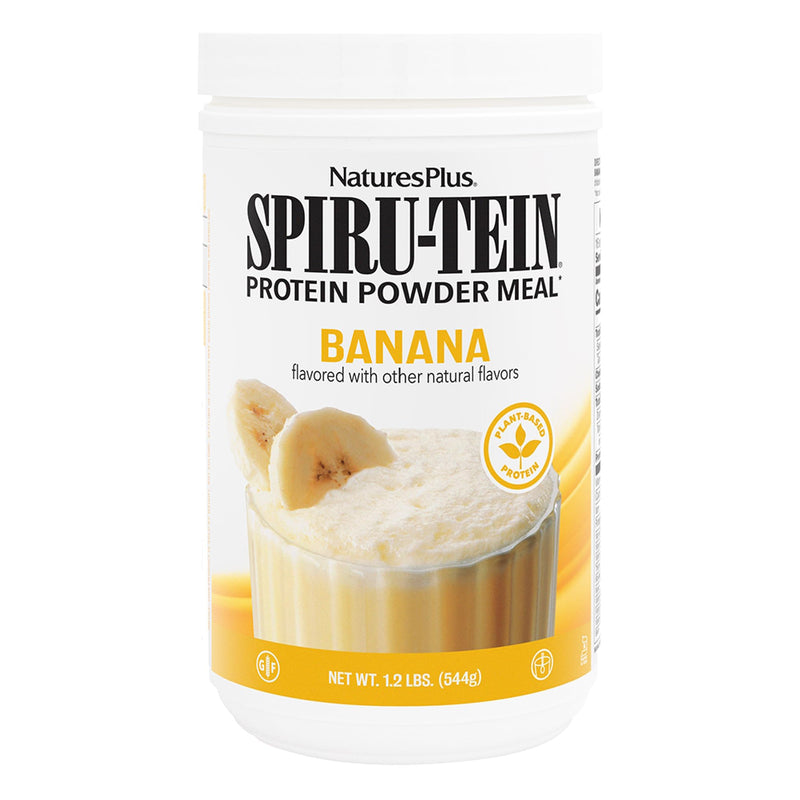 [Australia] - NaturesPlus SPIRU-TEIN Shake - Banana Flavor - 1.2 lbs, Spirulina Protein Powder - Plant Based Meal Replacement, Vitamins & Minerals For Energy - Vegetarian, Gluten-Free - 16 Servings 1.2 Pound (Pack of 1) 