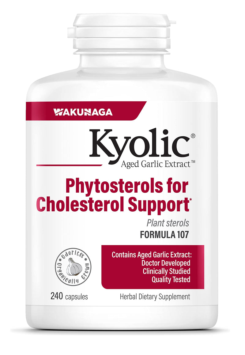 [Australia] - Kyolic Aged Garlic Extract Formula 107, Phytosterols for Cholesterol Support, 240 Capsules (Packaging May Vary) 240 Count (Pack of 1) 