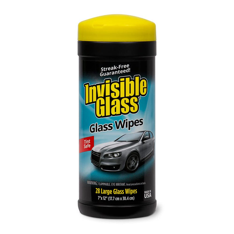 [Australia] - Invisible Glass 90166 28-Count Lint-Free and Ammonia-Free Large Glass Cleaning Wipes are Tint Safe Enjoy Streak Free Windows, Mirrors, and Glass for Home and Auto 28 Count (Pack of 1) 