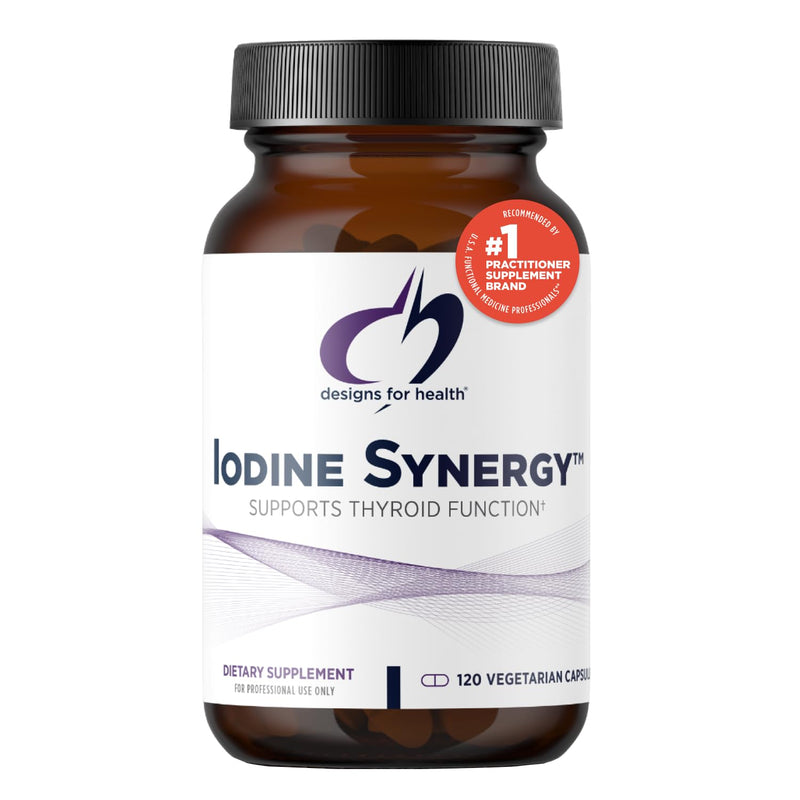 [Australia] - Designs for Health Iodine with Selenium - Iodine Synergy, 10mg Potassium Iodide + 40mcg Selenium (Selenomethionine) Supplement for Thyroid Support - Non-GMO + Gluten-Free (120 Capsules) Standard Packaging 