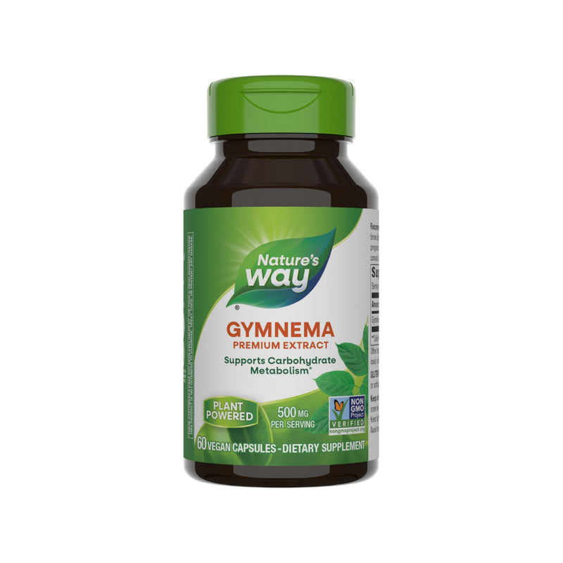 [Australia] - Nature's Way Gymnema Premium Extract, Supports Carbohydrate Metabolism*, 500 mg per Serving, Non-GMO Project Verified, 60 Vegan Capsules (Packaging May Vary) 