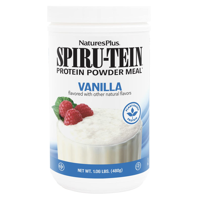 NaturesPlus SPIRU-TEIN, Vanilla - 1.06 lbs - Spirulina Protein Powder - Vitamins & Minerals for Energy - Vegetarian, Gluten Free - 16 Servings 1.06 Pound (Pack of 1)