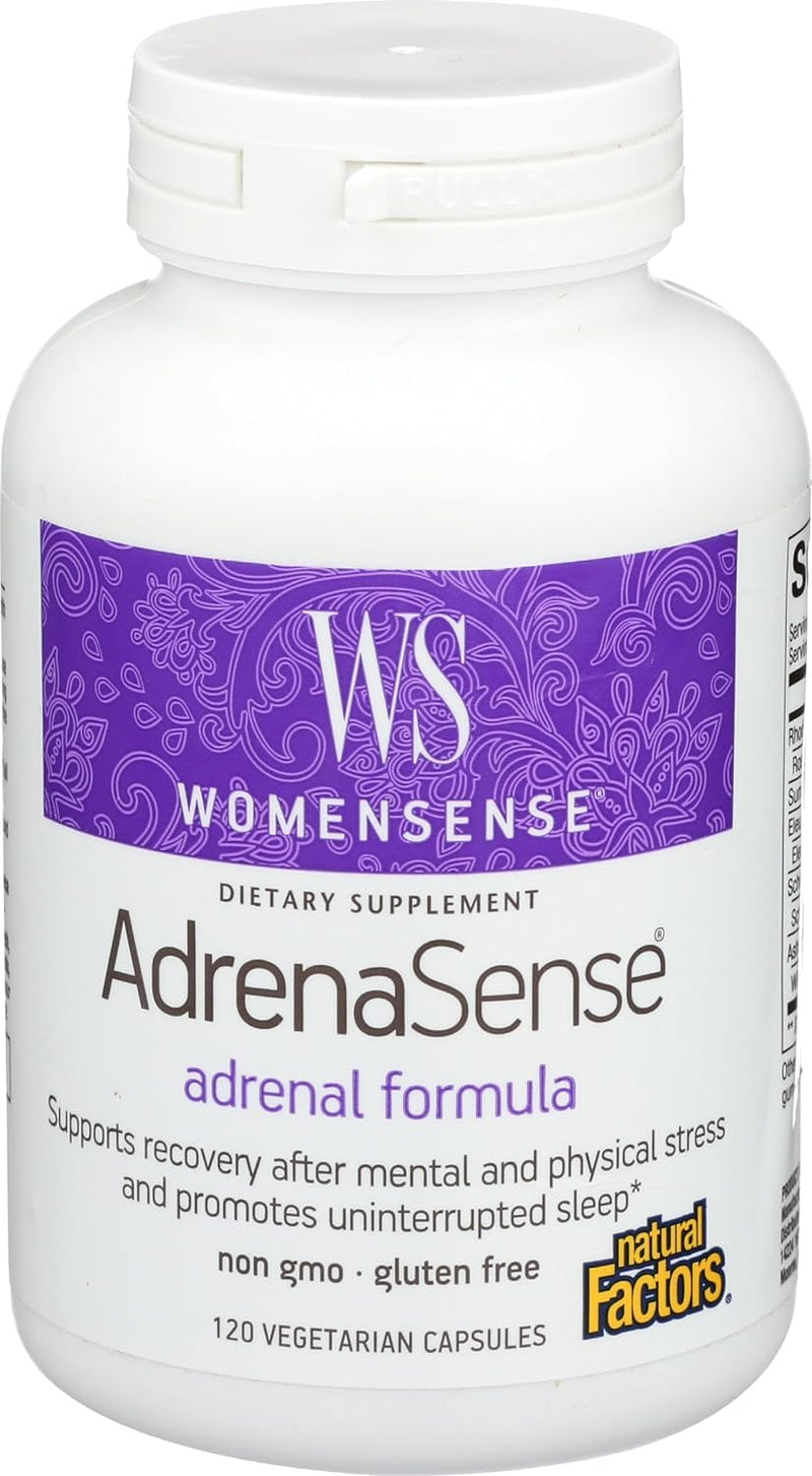 [Australia] - WomenSense AdrenaSense by Natural Factors, AdrenaSense, Herbal Supplement for Adrenal Support and Stress Relief, Vegan, Non-GMO, 120 Capsules 120 Count (Pack of 1) 