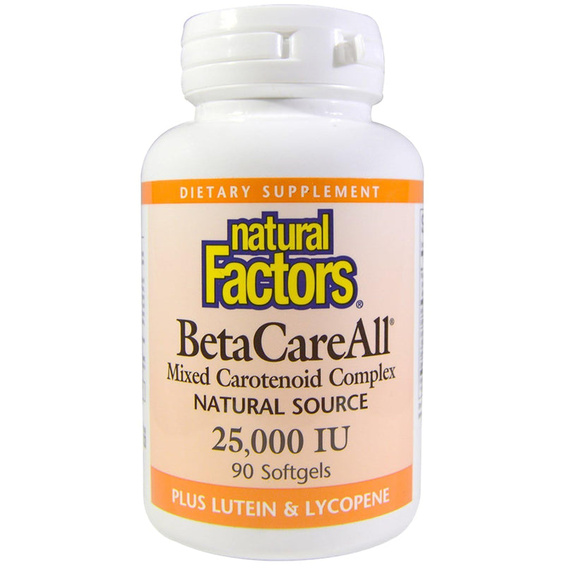 [Australia] - Natural Factors, BetaCareAll 25,000 IU, Vitamin A for Healthy Skin, Vision and Immune Function, 90 Softgels Standard Packaging 