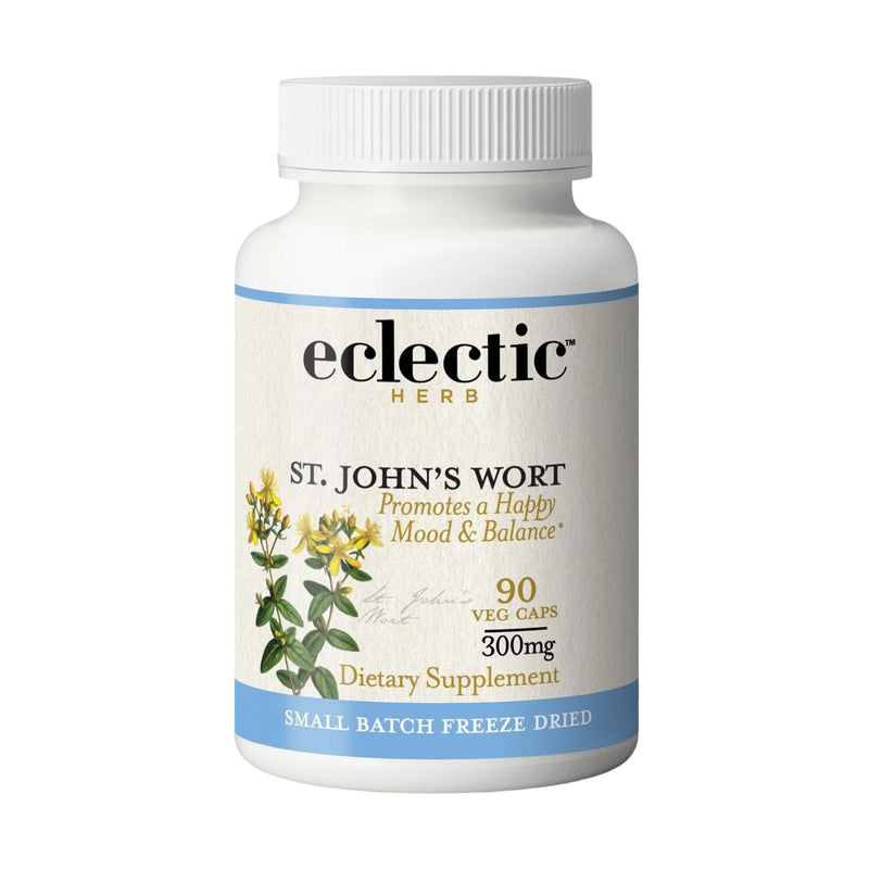 [Australia] - Eclectic Institute Raw Fresh Freeze-Dried Non-GMO St. John's Wort | Herbal Health Supplement, Promotes a Positive Mood | 90 CT Pink 90 Count (Pack of 1) 