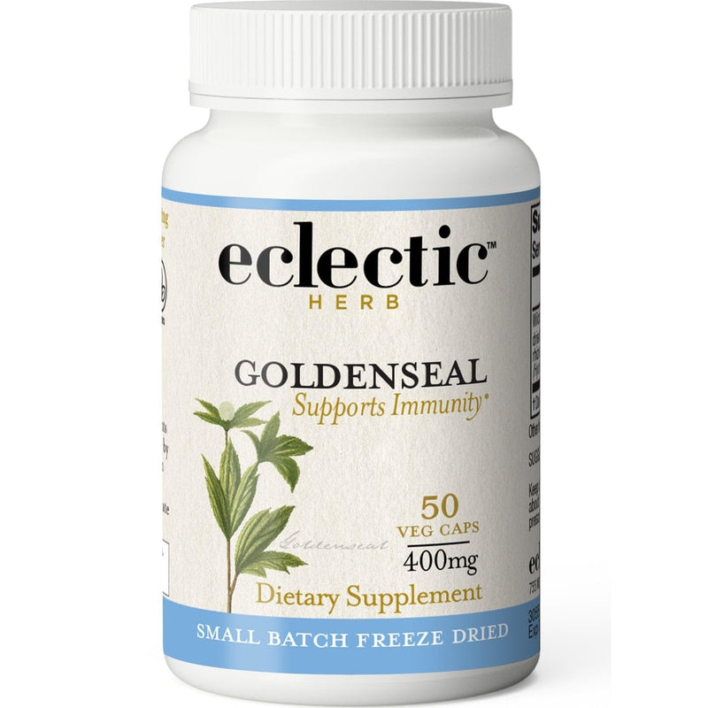 [Australia] - ECLECTIC INSTITUTE Raw Freeze-Dried Goldenseal Capsules | Supports Immune Function | Supports Healthy Sinuses | Supports Mucous Membrane Health | 50 CT (400mg) Blue 50 Count (Pack of 1) 