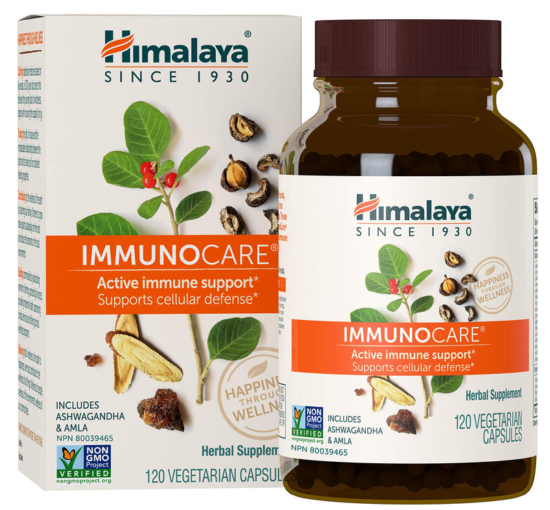 [Australia] - Himalaya ImmunoCare - Herbal Immune Support Supplement with Ashwagandha and Amla - Vegan, Non-GMO, Gluten Free, 840 mg, 120 Capsules 120 Count (Pack of 1) 