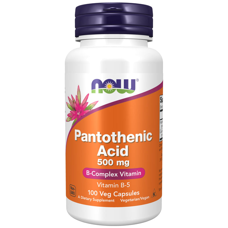 NOW Foods Supplements, Pantothenic Acid (Vitamin B-5) 500 mg, B-Complex Vitamin, 100 Capsules 100 Count (Pack of 1)