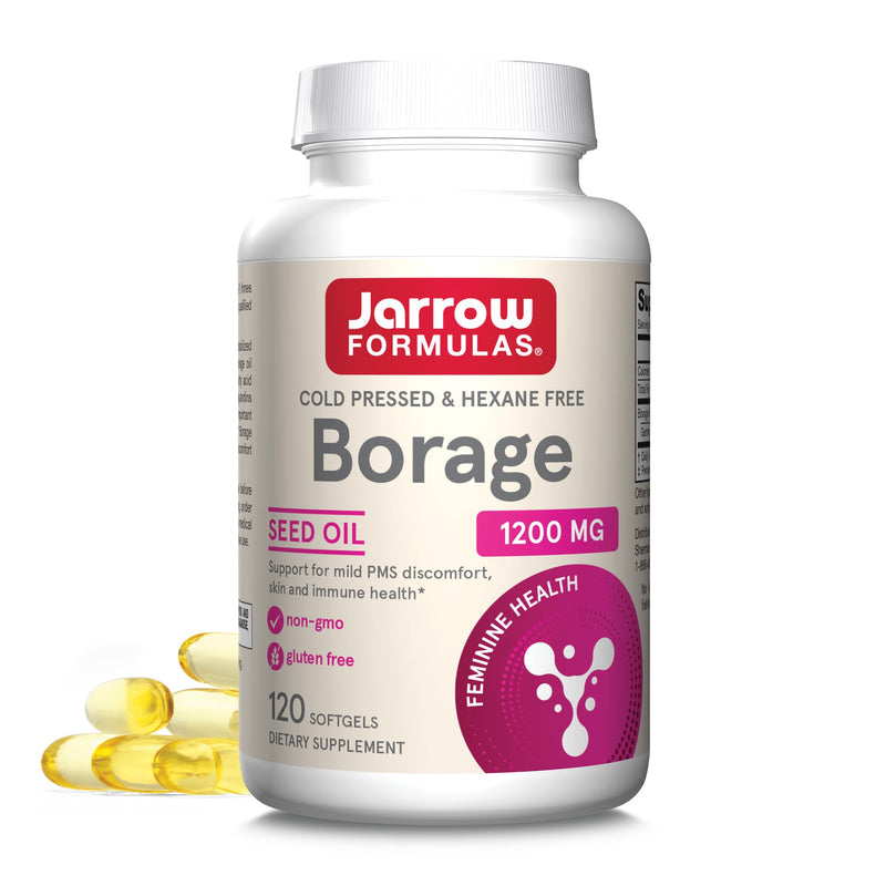 [Australia] - Jarrow Formulas Borage 1200 mg - 120 Softgels - Source of GLA - Borage Oil Supplement - For Skin Health & Immune System Support, Mild PMS Discomfort Support - Up to 120 Servings 