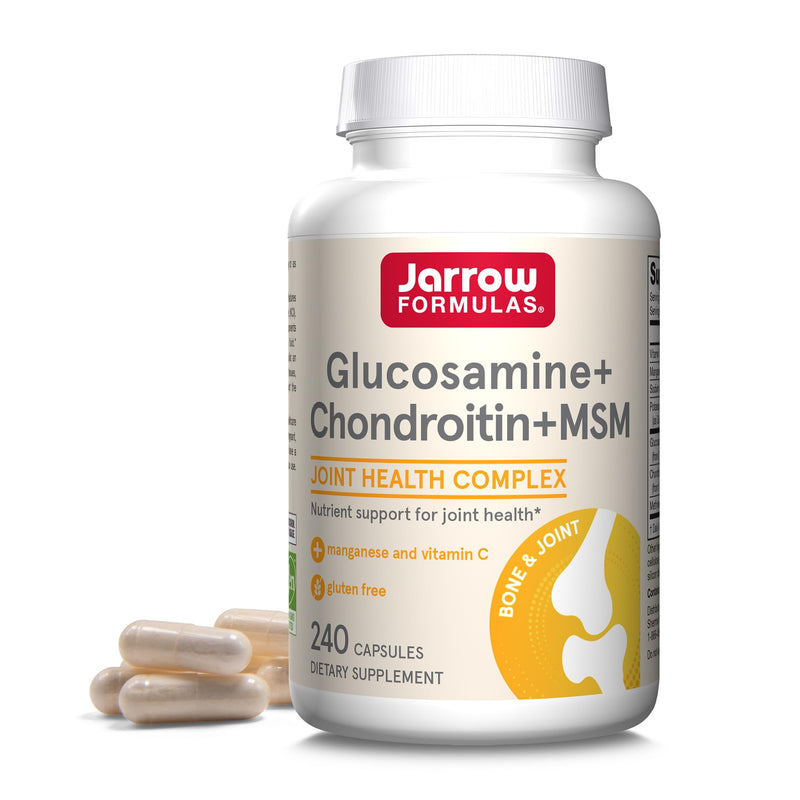 [Australia] - Jarrow Formulas Glucosamine + Chondroitin + MSM Capsules, Joint Support Supplement with Vitamin C and Manganese, 240 Capsules, 60 Day Supply 240 Count (Pack of 1) 