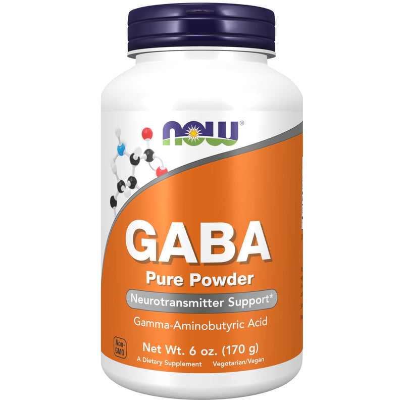 NOW Foods Supplements, GABA (Gamma-Aminobutyric Acid) Powder, Neurotransmitter Support*, 6-Ounce Unflavored 6 Ounce (Pack of 1)