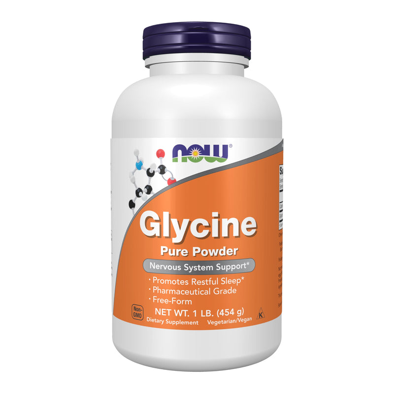 NOW Foods Supplements, Glycine Pure Powder, Promotes Restful Sleep*, Neurotransmitter Support*, 1-Pound 1 Pound (Pack of 1)