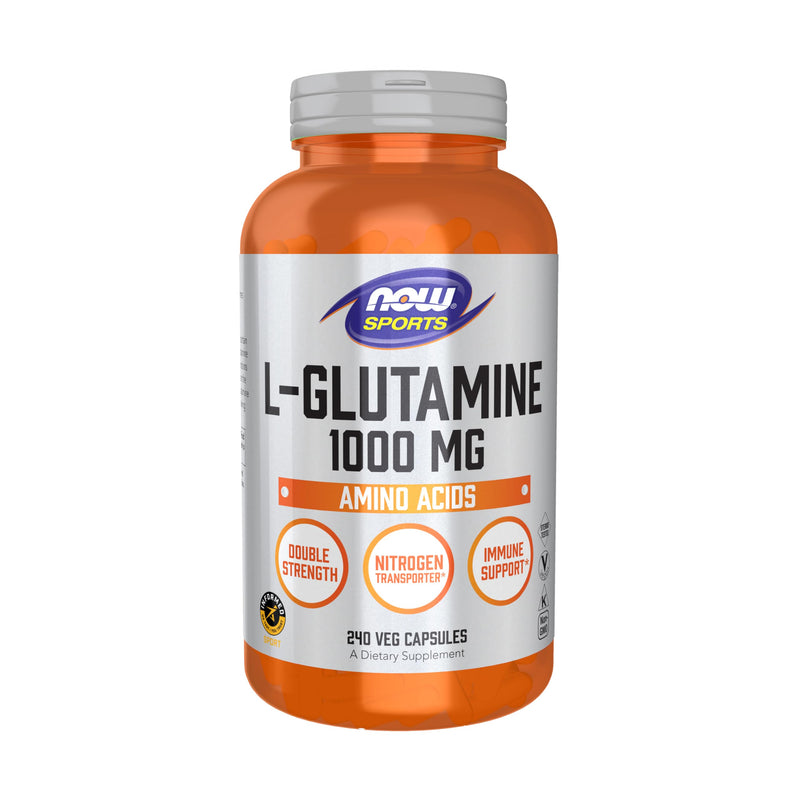 [Australia] - NOW Sports Nutrition, L-Glutamine, Double Strength 1,000 mg, Amino Acid, 240 Veg Capsules 240 Count (Pack of 1) 