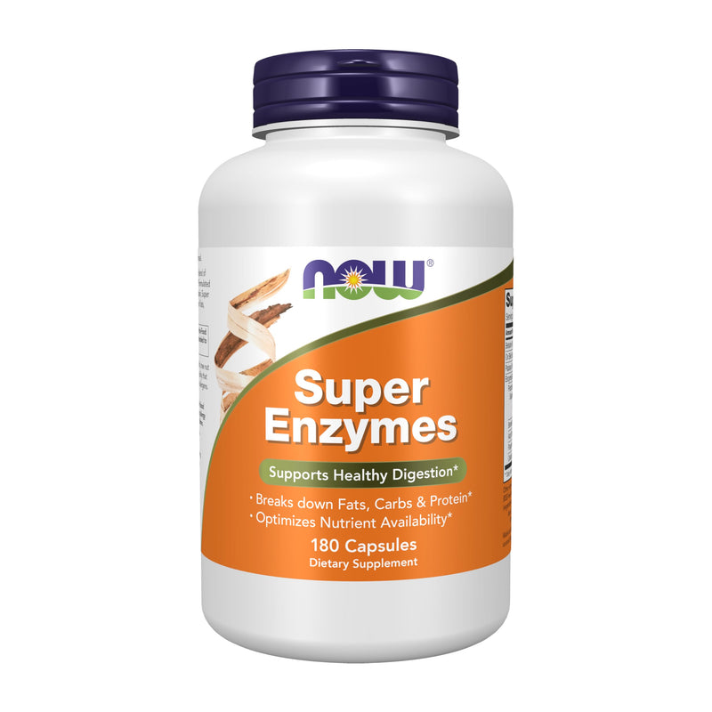 NOW Foods Supplements, Super Enzymes, Formulated with Bromelain, Ox Bile, Pancreatin and Papain,180 Capsules 180 Count (Pack of 1)