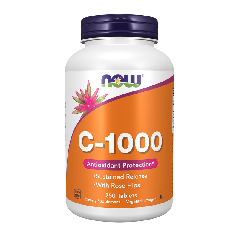 NOW Foods Supplements, Vitamin C-1,000 with Rose Hips, Sustained Release, Antioxidant Protection*, 250 Tablets 250 Count (Pack of 1)