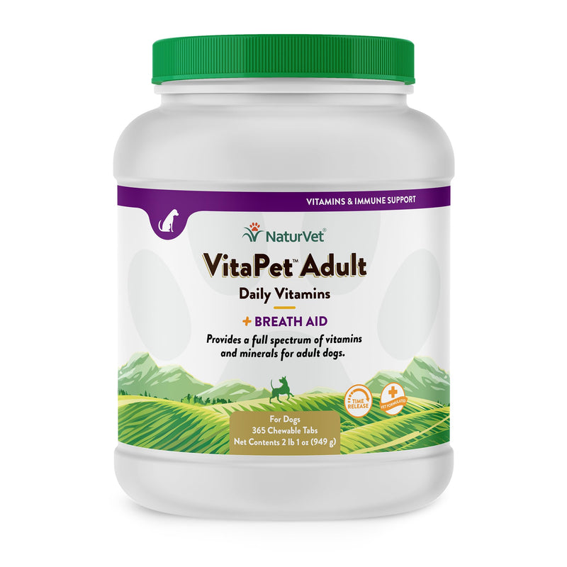 NaturVet Vita Pet Adult Plus Breath Aid Tablets -Time Release 365 ct - PawsPlanet Australia