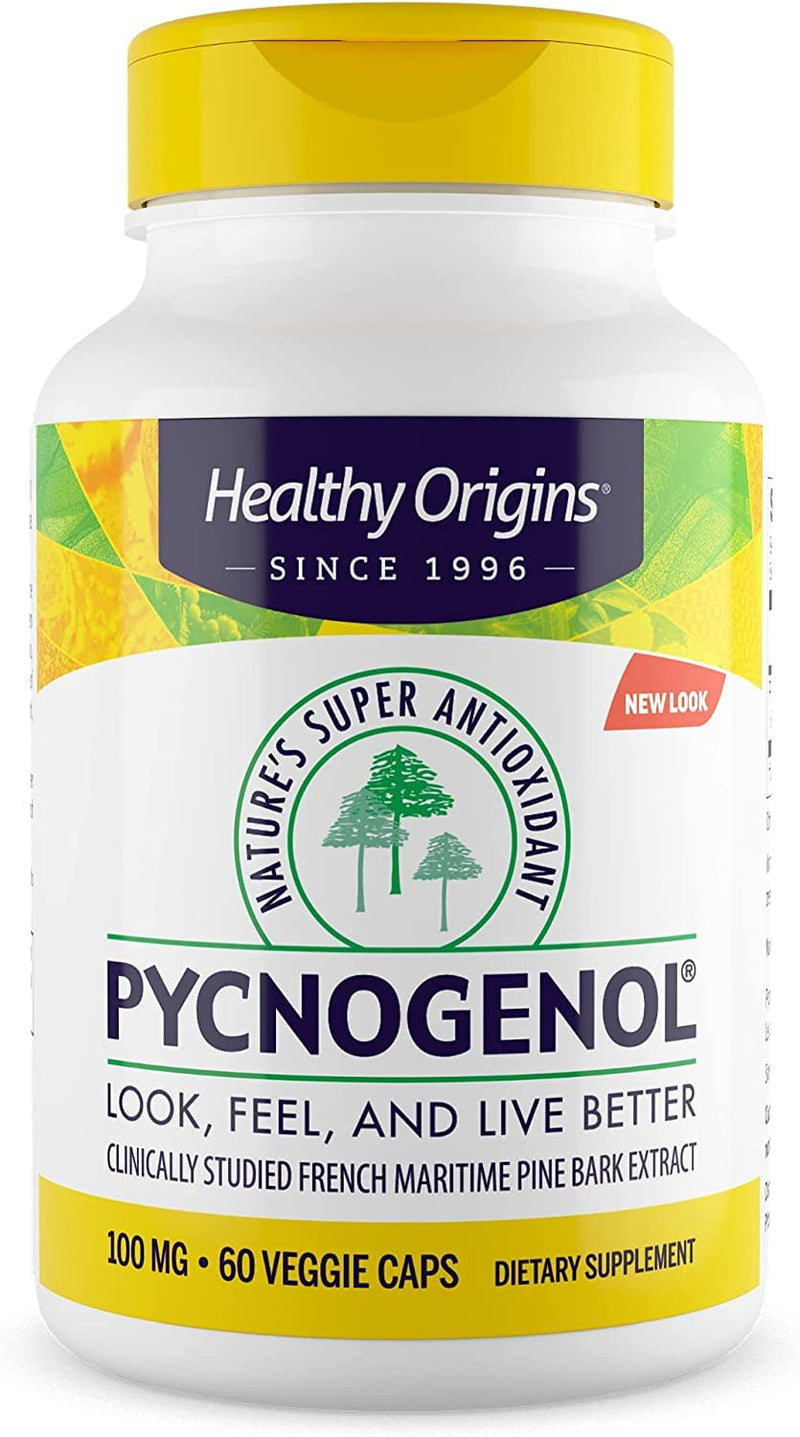 [Australia] - Healthy Origins Pycnogenol 100 mg - Premium Pine Bark Extract - French Maritime Pine Bark Extract for Heart Health, Skin Care & More - Gluten-Free & Non-GMO Supplement - 60 Veggie Caps 60 Count (Pack of 1) 