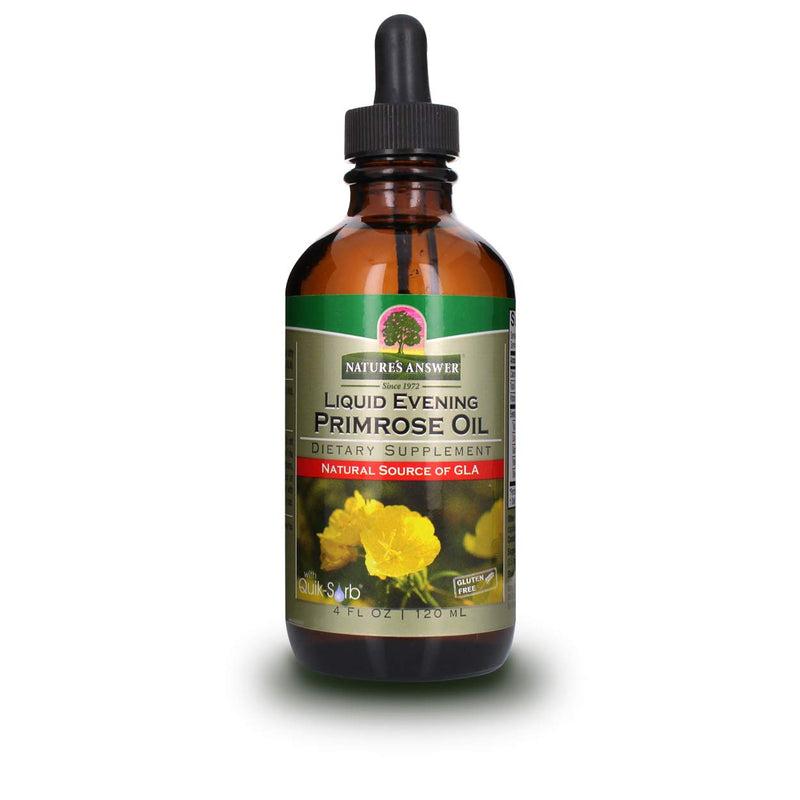 [Australia] - Nature's Answer Liquid Evening Primrose Oil 4oz Liquid | Cold Pressed | Essential All Natural Moisturizer for Hair, Skin, Nails | Rosacea Psoriasis Eczema Relief | Single Count 