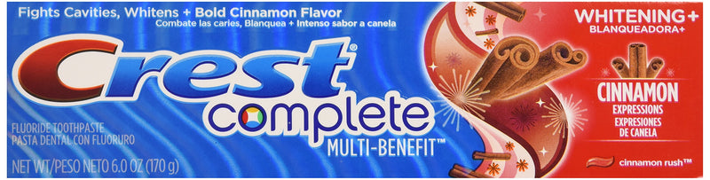 Crest Whitening Expressions Fluoride Anticavity Toothpaste, Cinnamon Rush, 6 oz 6 Ounce (Pack of 1)