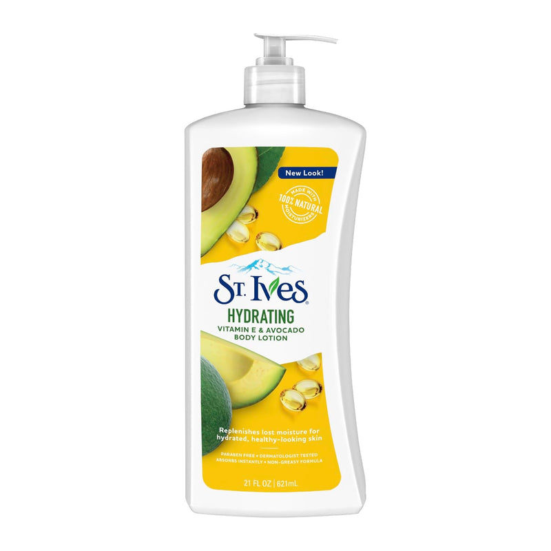 St. Ives Hydrating Hand & Body Lotion Moisturizer for Dry Skin Vitamin E & Avocado Made with 100% Natural Moisturizers 21 oz 21 Fl Oz (Pack of 1)