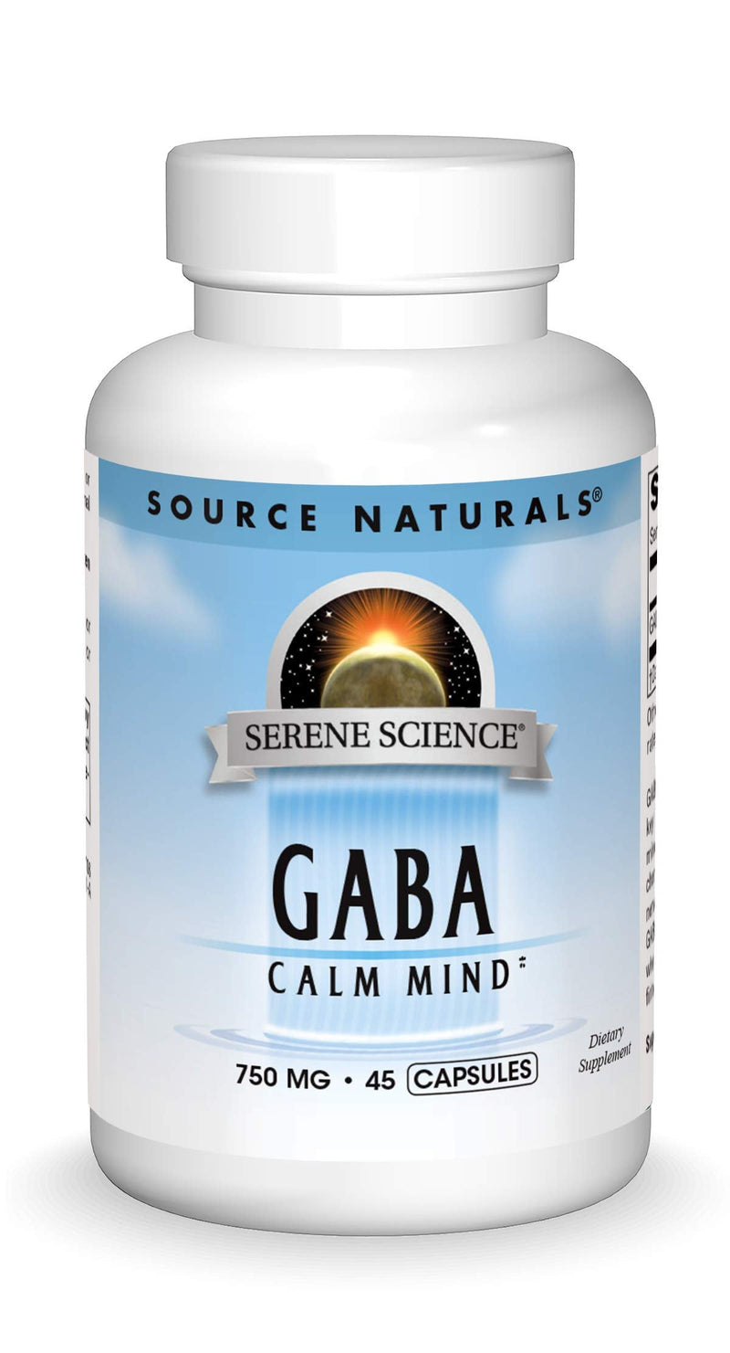 Source Naturals Serene Science GABA, for a Calm Mind, 750mg - 45 Capsules 45 Count (Pack of 1)