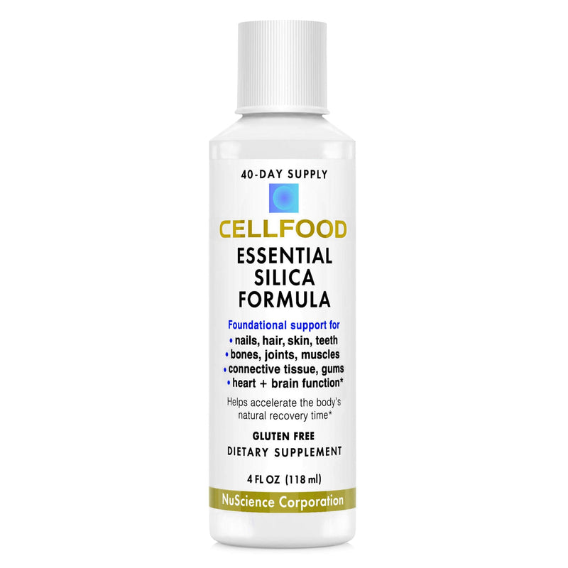 [Australia] - Cellfood Essential Silica Anti-Aging Formula, 4 fl oz - Supports Healthy Bones, Joints, Hair, Skin, Nails, Teeth & Gums - Easy to Absorb Liquid - Gluten Free, Thiaminase Free, Non-GMO - 40-Day Supply 