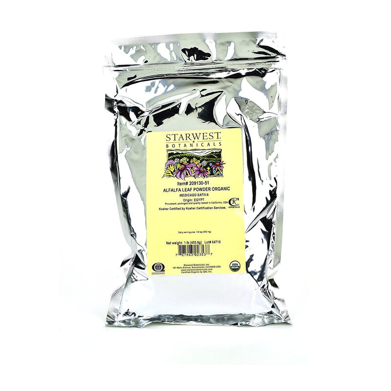 [Australia] - Starwest Botanicals Organic Egyptian Alfalfa Leaf Powder, 1 Pound Bulk Bag 