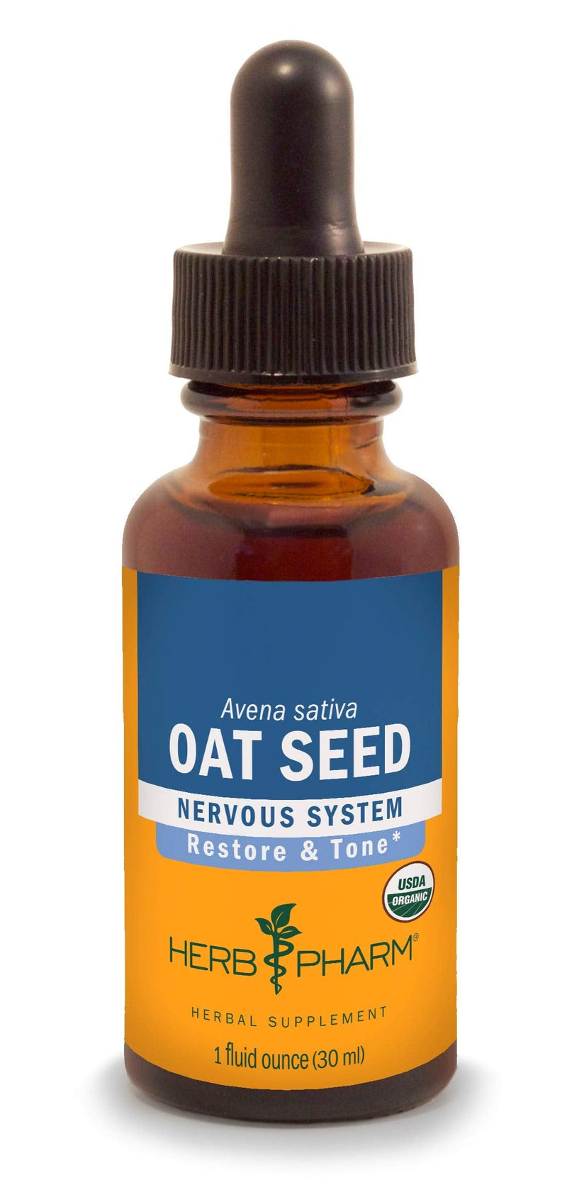 [Australia] - Herb Pharm Certified Organic Oat Seed Liquid Extract for Nervous System Support, Organic Cane Alcohol, 1 Fl Oz 1 Fl Oz (Pack of 1) 