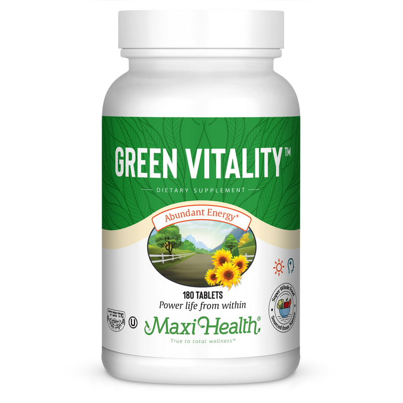 Super Greens Capsules – Green Vitality Tablets with Spirulina, Wheat Grass, Barley Grass & Chlorella – Natural Green Vitamins & Superfood Supplement for Energy, Detox & Immune Support – 180 Tablets