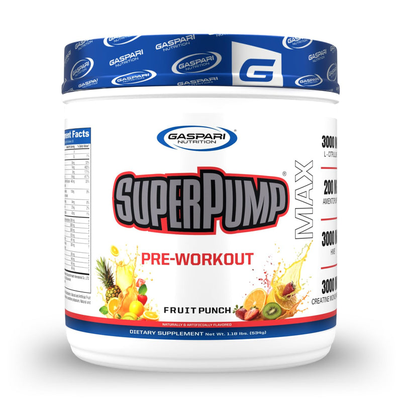 Gaspari Nutrition SuperPump MAX, The Ultimate Pre Workout Powder, Sustained Energy Preworkout, Nitric Oxide Booster, Muscle Growth, Recovery & Replenishes Electrolytes (30 Servings, Fruit Punch)
