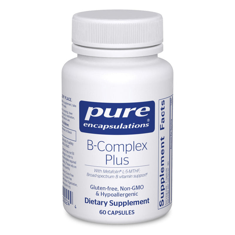 Pure Encapsulations B-Complex Plus - B Vitamins Supplement to Support Neurological Health, Cardiovascular Health, Energy Levels & Nervous System Support* - with Vitamin B12 & More - 60 Capsules | B Vitamins Supplement to Support Neurological Health, Ca...