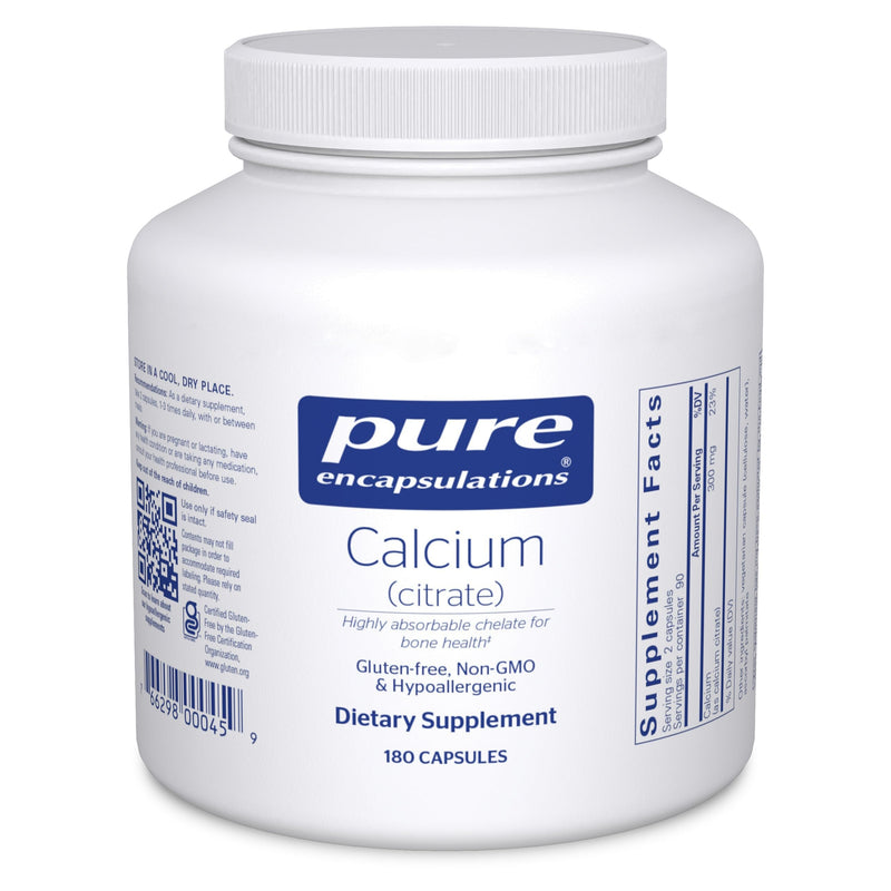 Pure Encapsulations Calcium (Citrate) - Supplement for Bone, Teeth, Colon, and Cardiovascular Health Support* - with Premium Calcium Citrate - 180 Capsules | Supplement for Bone, Teeth, Colon, and Cardiovascular Health Support*, with Premium Calcium Ci...