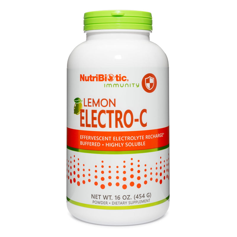NutriBiotic - Lemon Electro-C, Vitamin C & Electrolyte Powder, 16 OZ | 850 Mg Vitamin C Per Serving | Effervescent Electrolyte Recharge | Buffered & Highly Soluble | Free of Calories, Gluten & Non-GMO 1 Pound (Pack of 1)