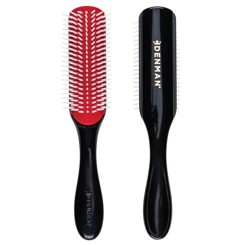 [Australia] - Denman D3 Original Curl Definer & Styler, Curly Hair Brush for Women & Men – 7 Row Detangling & Curl Defining Brush for Smooth Defined Curls - a precision Styling Brush for straight hair Black 