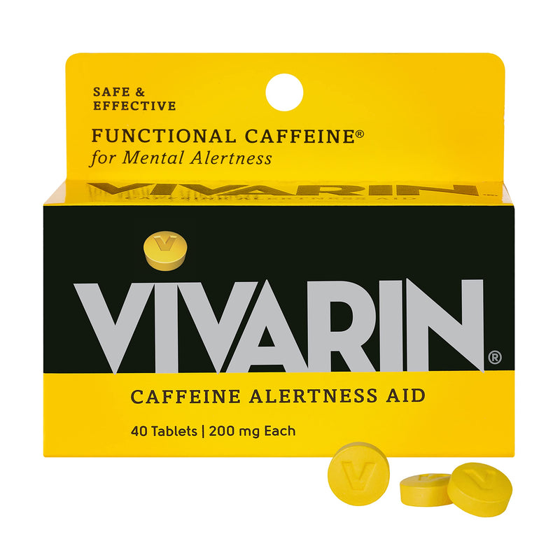 [Australia] - Vivarin, Caffeine Pills, 200mg Caffeine per Dose, Safely and Effectively Helps You Stay Awake, No Sugar, Calories or Hidden Ingredients, Energy Supplement, 40 Tablets 