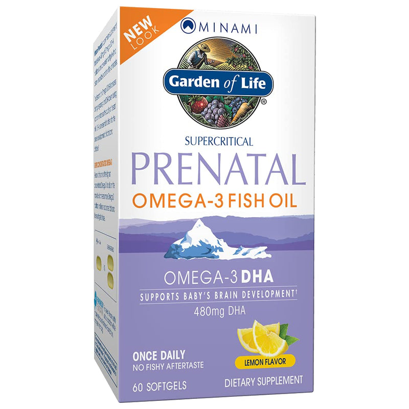 [Australia] - Garden of Life Prenatal DHA Omega 3 Fish Oil - Minami Natural Prenatal, 60 Softgels Lemon 60 Count (Pack of 1) 