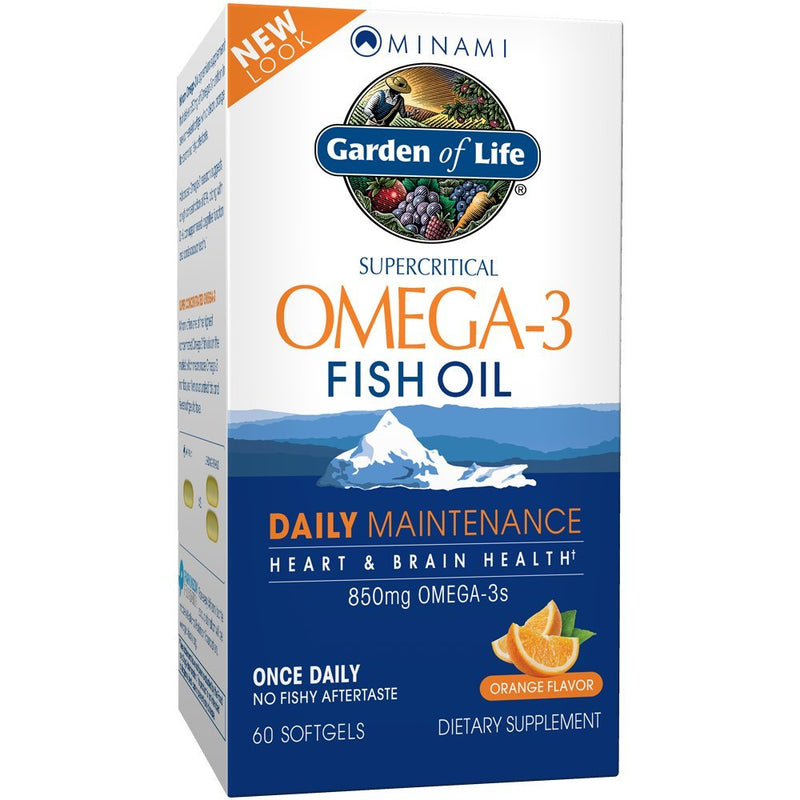 [Australia] - Garden of Life EPA/DHA Omega 3 Fish Oil - Minami Natural Brain Function, Heart and Mood Supplement, 60 Softgels Orange 60 Count (Pack of 1) 