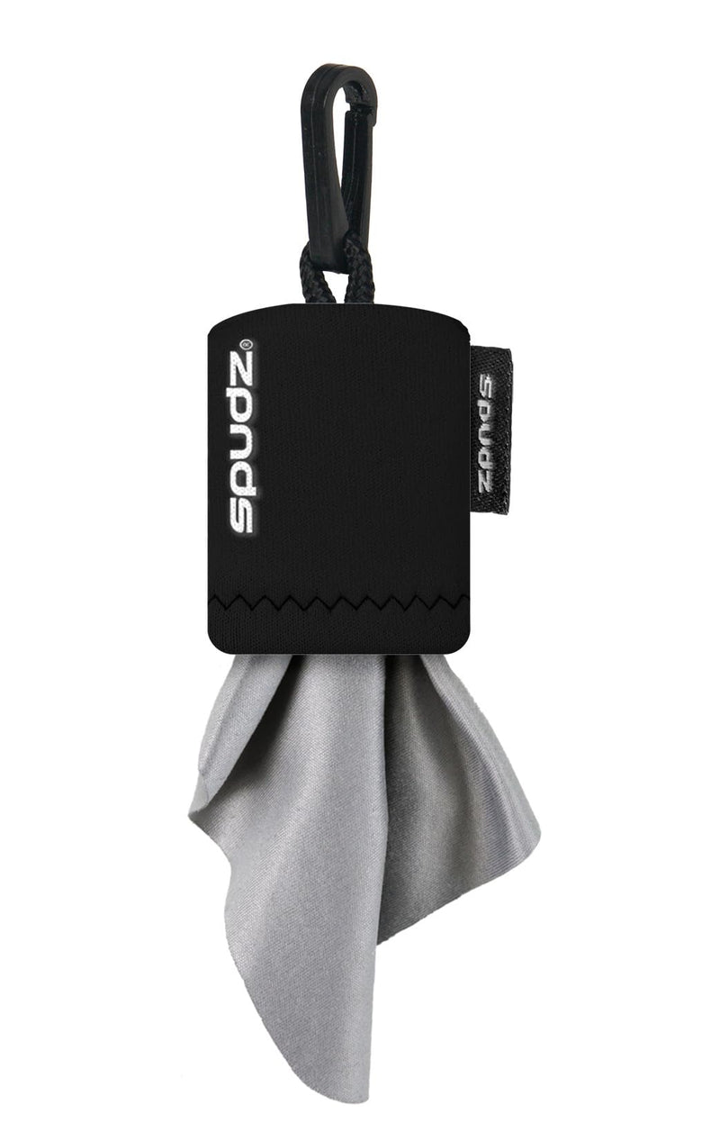 [Australia] - SPUDZ Classic | Microfiber Cloth Screen Cleaner and Lens Cleaner | Open Bottom | Black | 6 x 6 Inches 6 x 6 Inch 