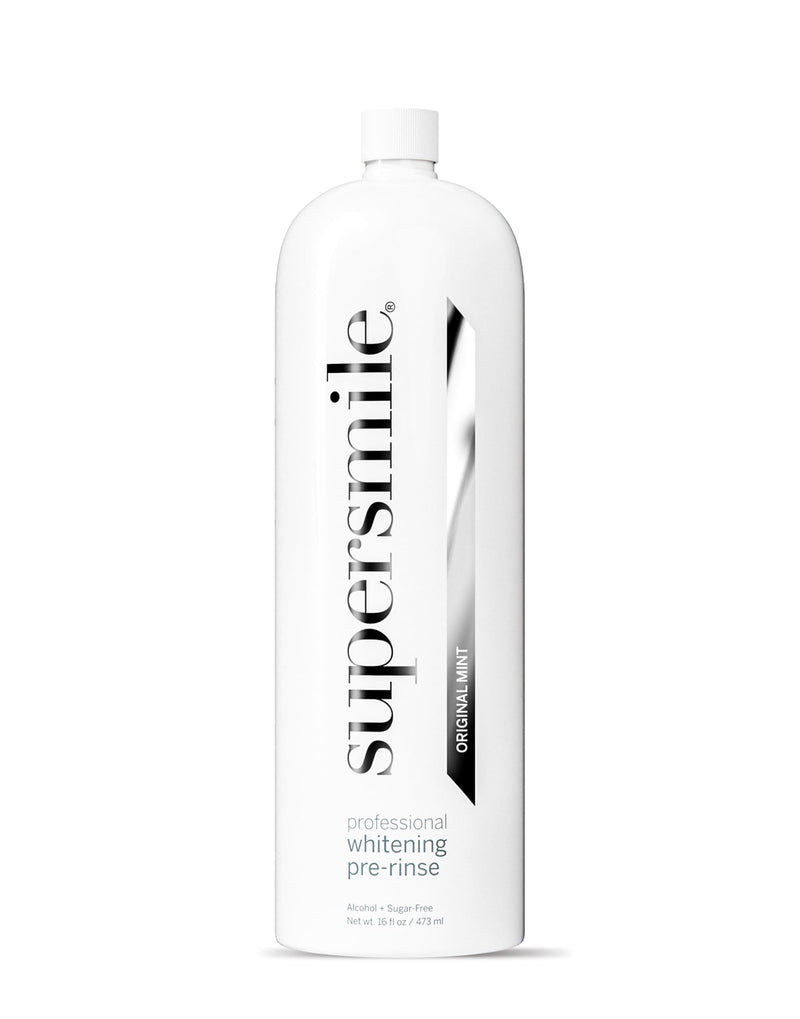 Supersmile Whitening Pre-Rinse, Original Mint, Alcohol-Free, 16 Fl Oz | Pre-Brush Mouthwash Primes Teeth for Whitening, Calprox® Powered, No Alcohol Burn, Daily Use, Veneer Safe