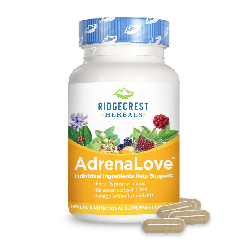 [Australia] - RidgeCrest Herbals Adrenal Fatigue Fighter (New Name Soon: AdrenaLove), Supplement with Ashwagandha, L-Theanine, Ginseng, Schisandra, Taurine, Holy Basil, Adaptogens, B Vitamins (60 Caps, 30 Serv) 