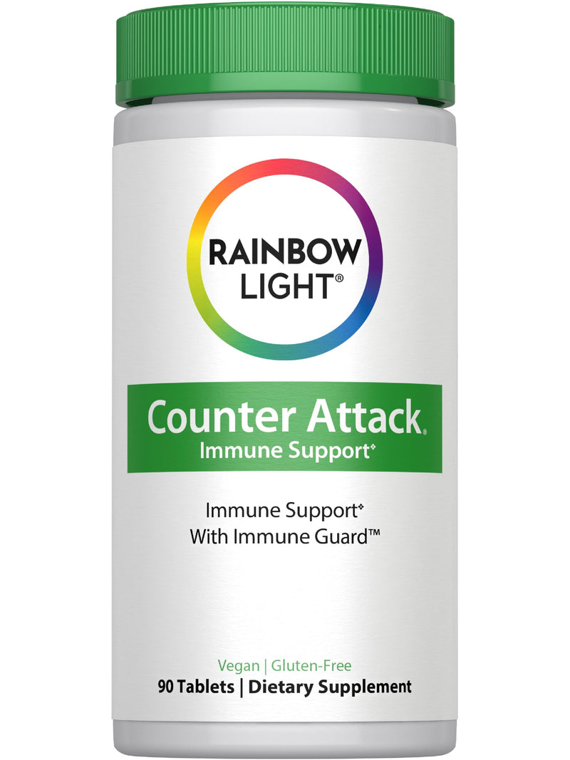 Rainbow Light Counter Attack Immune Defense Support Supplement for Adults | 90 Tablets | with Immune Guard, Zinc & Vitamin C Unflavored 90 Count (Pack of 1)