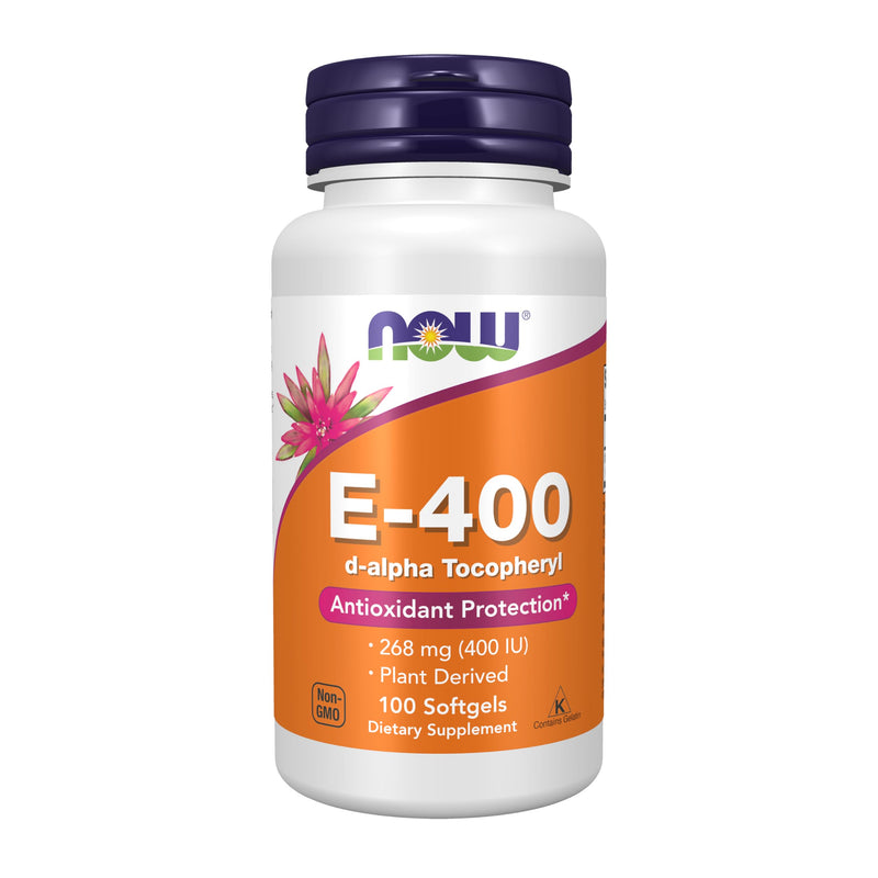 NOW Supplements, Vitamin E-400 IU, D-Alpha Tocopheryl, Antioxidant Protection, Softgels, 100 Count (Pack of 1) 100 Count (Pack of 1)