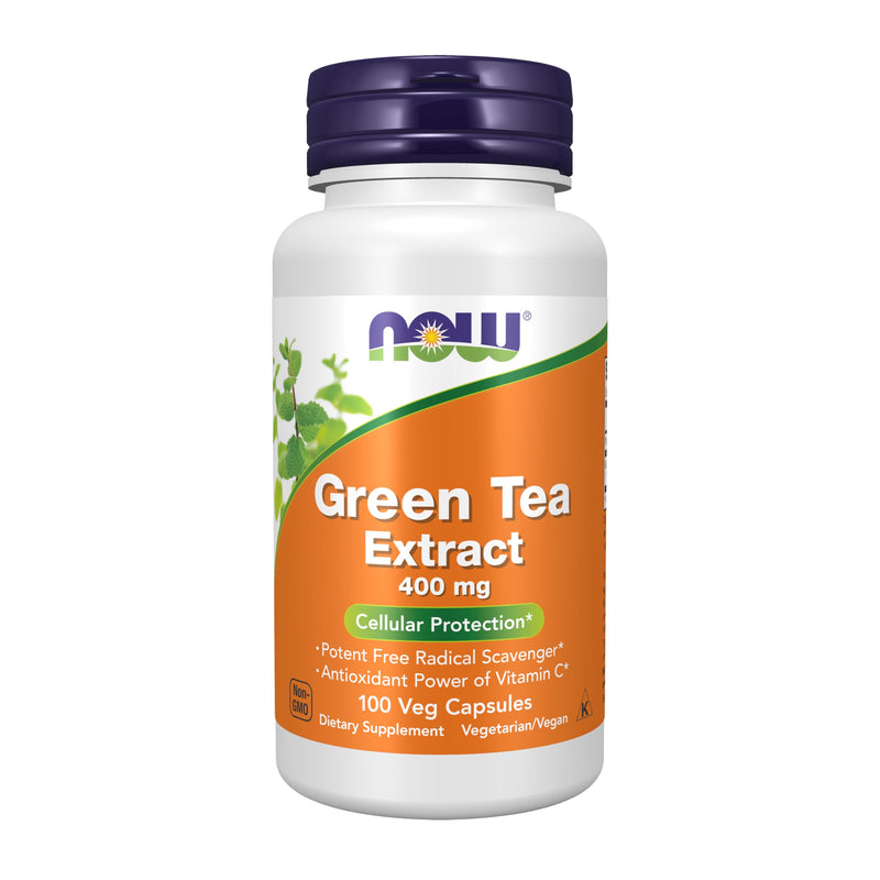 NOW Foods Supplements, Green Tea Extract 400 mg with Vitamin C, Cellular Protection*, 100 Veg Capsules 100 Count (Pack of 1)