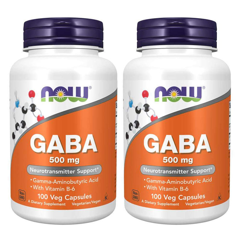 NOW Gaba 500mg,100 Count (Pack of 2) 50 Count (Pack of 2)