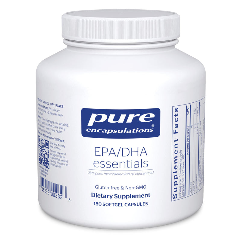 [Australia] - Pure Encapsulations EPA/DHA Essentials - Fish Oil Concentrate Supplement to Support Cardiovascular Health - Premium EPA & DHA Supplement with Omega 3-180 Softgel Capsules 180 Count (Pack of 1) 