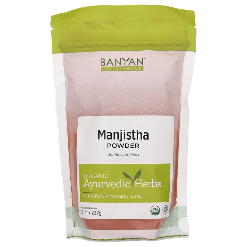 [Australia] - Banyan Botanicals Manjistha Powder, 1/2 Pound - USDA Organic - Rubia cordifolia - Cleanses The Blood & Lymph - Ayurveda 8 Ounce (Pack of 1) 